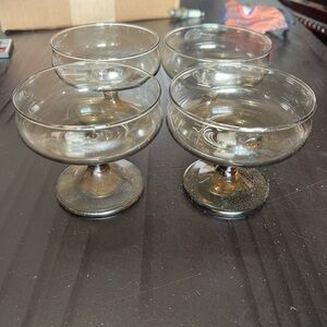 Vintage Set of Four Smoke Glass Coupes